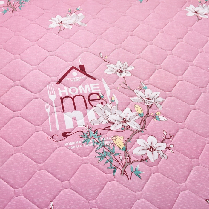 91家纺网 家纺一手货源 找家纺 富威堡新款磨毛加厚防滑床垫学生宿舍印花床垫 繁花似锦-红豆沙