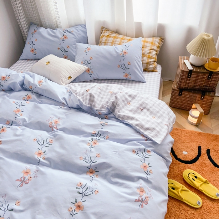 91家纺网 家纺一手货源 找家纺 （总）窝米 2020新款13370小清新花卉风系列四件套