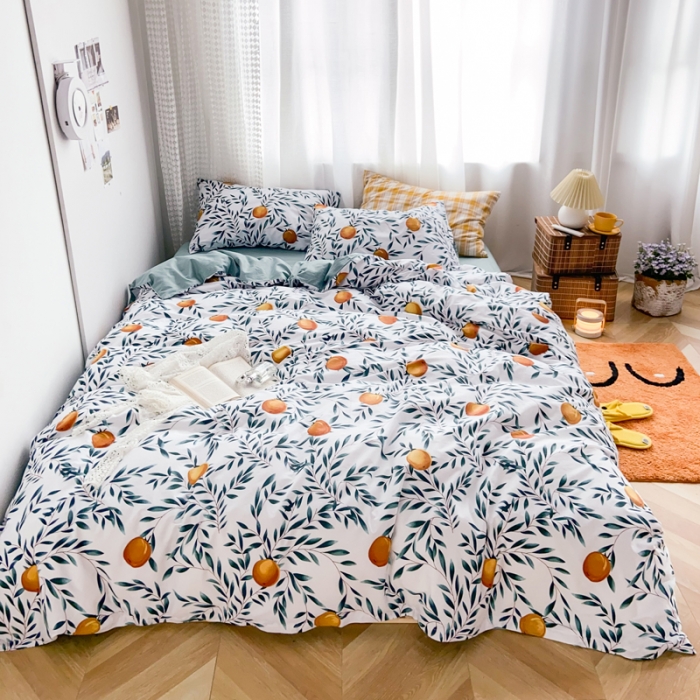 91家纺网 家纺一手货源 找家纺 窝米 2020新款13370小清新花卉风系列四件套 颂果