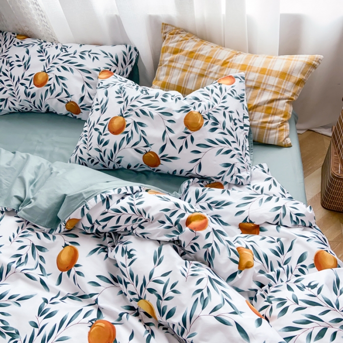 91家纺网 家纺一手货源 找家纺 窝米 2020新款13370小清新花卉风系列四件套 颂果