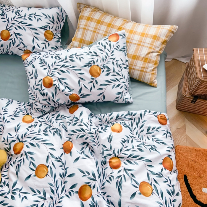 91家纺网 家纺一手货源 找家纺 窝米 2020新款13370小清新花卉风系列四件套 颂果