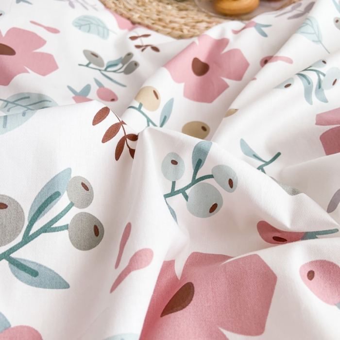 91家纺网 家纺一手货源 找家纺 窝米 2020新款13370小清新花卉风系列四件套 一芳红