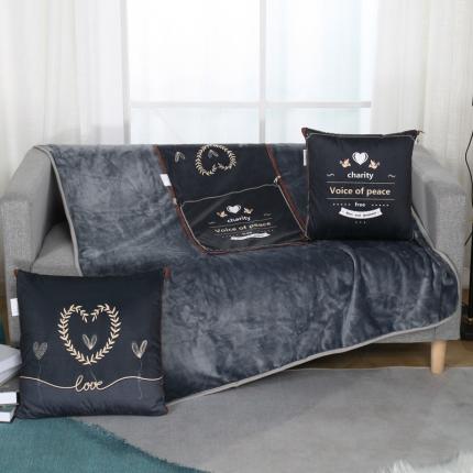 91家纺网 家纺一手货源 找家纺 （总）四季款多功能休闲披肩抱枕毯