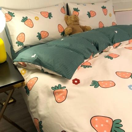 HL原创家纺 2020春夏新款13070全棉四件套（2） 好多草莓