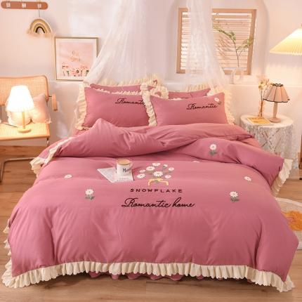 91家纺网 家纺一手货源 找家纺 （总）梦之岛 2020新款唯美系列毛巾绣床裙款四件套