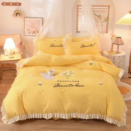 91家纺网 家纺一手货源 找家纺 （总）梦之岛 2020新款唯美系列毛巾绣床裙款四件套