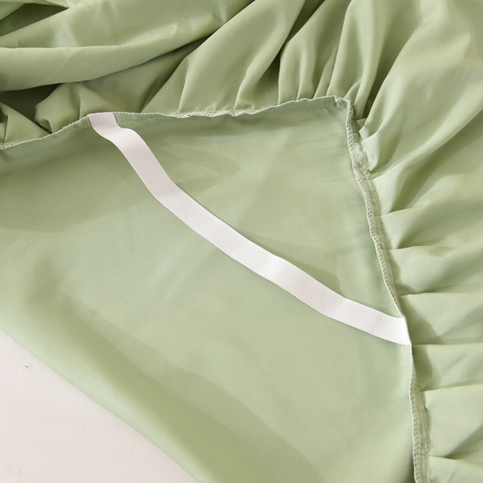 91家纺网 家纺一手货源 找家纺 梦之岛 2020新款唯美系列毛巾绣床裙款四件套 唯美-清新绿