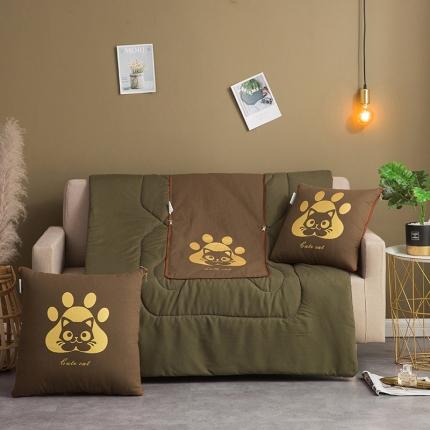 91家纺网 家纺一手货源 找家纺 （总） 宝马家纺 2022新款全棉帆布烫金抱枕被