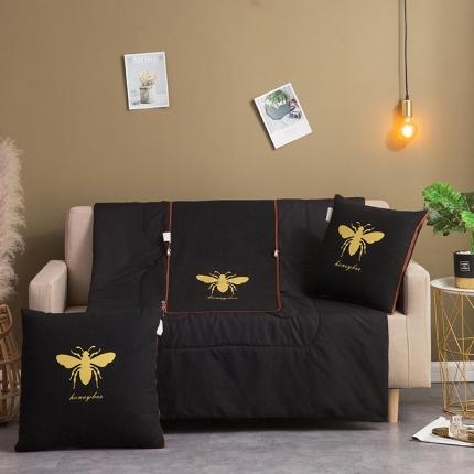 91家纺网 家纺一手货源 找家纺 （总） 宝马家纺 2022新款全棉帆布烫金抱枕被