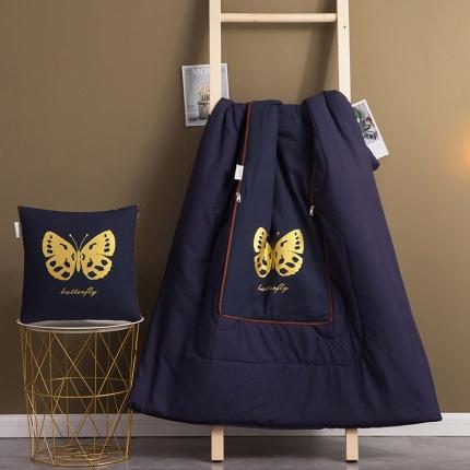 91家纺网 家纺一手货源 找家纺 宝马家纺 2022新款全棉帆布烫金抱枕被 蝴蝶效应