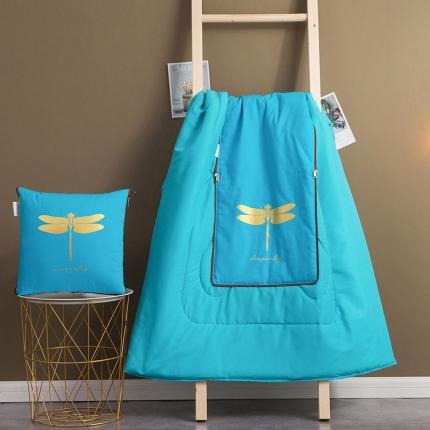 91家纺网 家纺一手货源 找家纺 宝马家纺 2022新款全棉帆布烫金抱枕被 蜻蜓