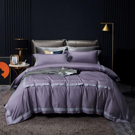 爱缦 2020新款100支长绒棉诺丽系列四件套 黛紫