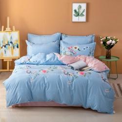 六阁家纺 加厚芦荟棉四件套双面磨毛四件套 蝶恋花