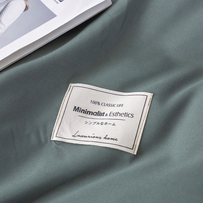 91家纺网 家纺一手货源 找家纺 米粒 2020新款纯色磨毛四件套 果绿+卡其