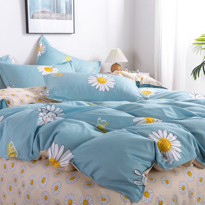 91家纺网 家纺一手货源 找家纺 米粒 2021新款芦荟棉套件 绚丽华彩