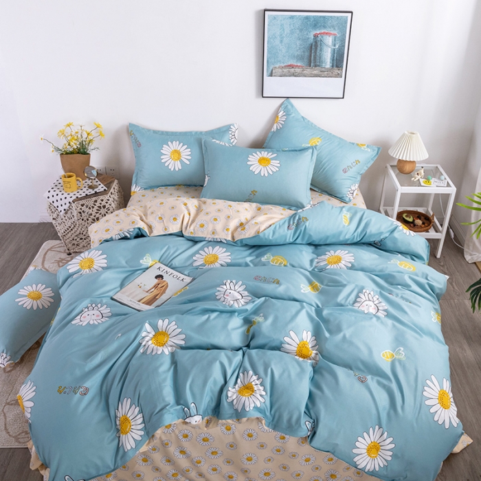 91家纺网 家纺一手货源 找家纺 米粒 2021新款芦荟棉套件 绚丽华彩