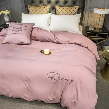 91家纺网 家纺一手货源 找家纺 火麒麟2023新款轻奢刺绣水洗棉单被套倾城系列 紫豆沙