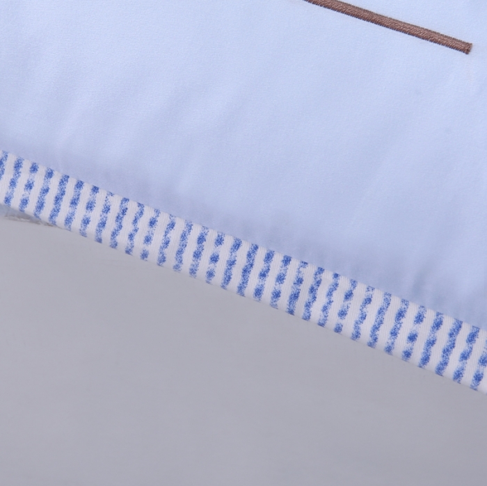 91家纺网 家纺一手货源 找家纺 贤内助 2024新款全棉儿童刺绣滚边款枕芯 快乐熊--蓝