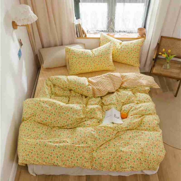 91家纺网 家纺一手货源 找家纺 棉眠 2020新款全棉小碎花13070四件套 思雨