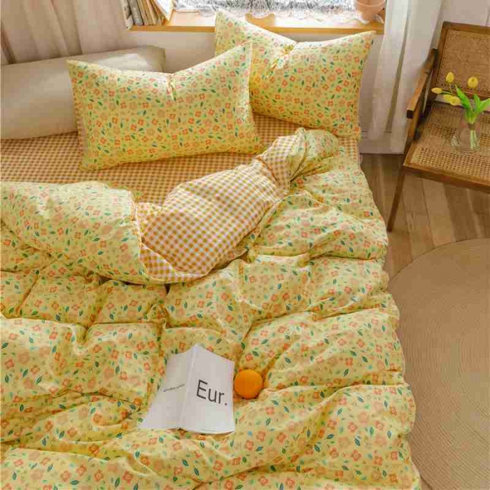 91家纺网 家纺一手货源 找家纺 棉眠 2020新款全棉小碎花13070四件套 思雨