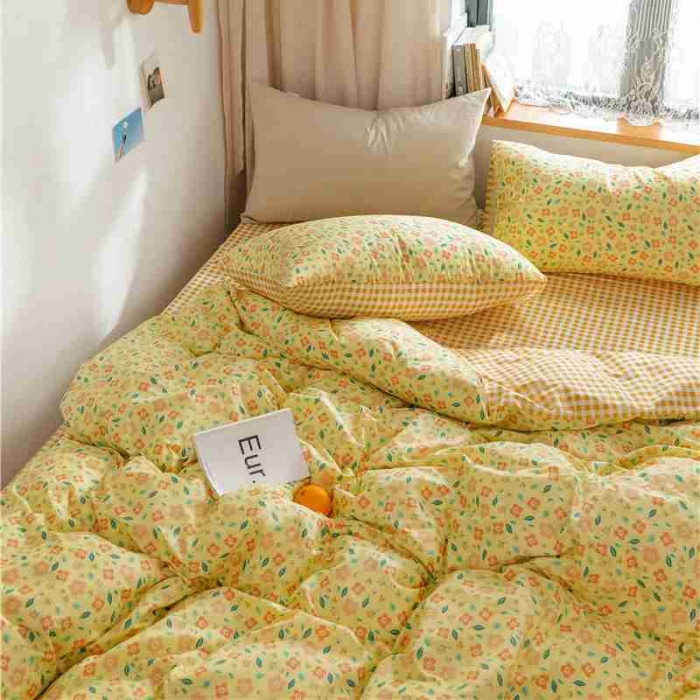 91家纺网 家纺一手货源 找家纺 棉眠 2020新款全棉小碎花13070四件套 思雨