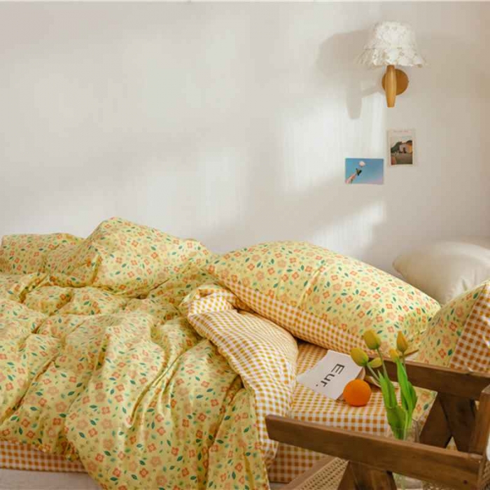 91家纺网 家纺一手货源 找家纺 棉眠 2020新款全棉小碎花13070四件套 思雨