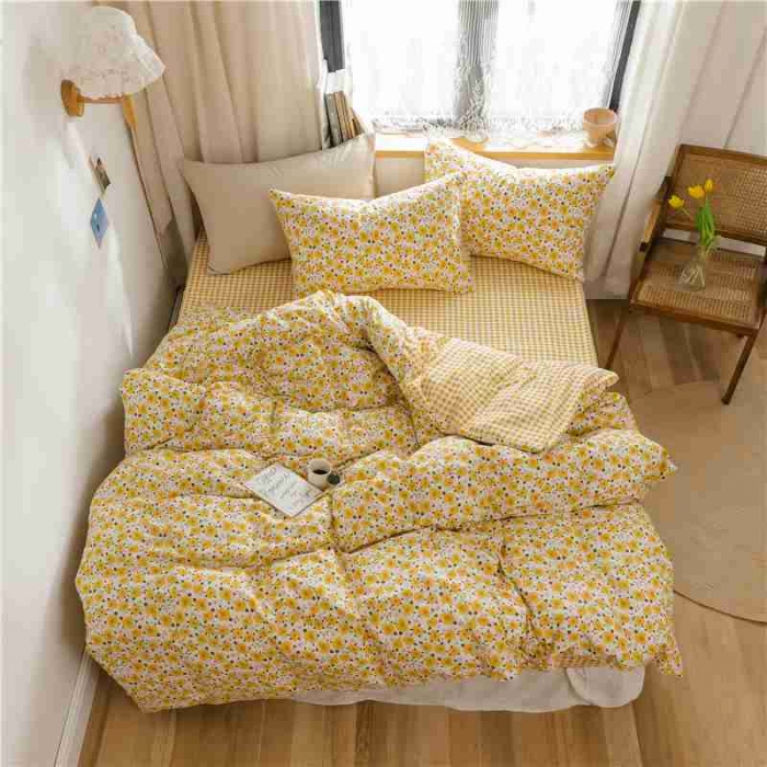 91家纺网 家纺一手货源 找家纺 棉眠 2020新款全棉小碎花13070四件套 希薇亚