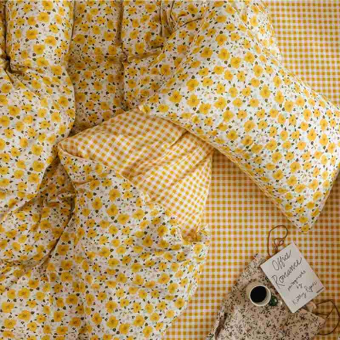 91家纺网 家纺一手货源 找家纺 棉眠 2020新款全棉小碎花13070四件套 希薇亚