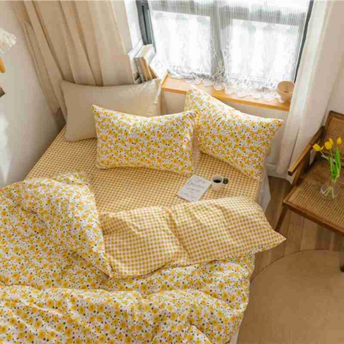 91家纺网 家纺一手货源 找家纺 棉眠 2020新款全棉小碎花13070四件套 希薇亚