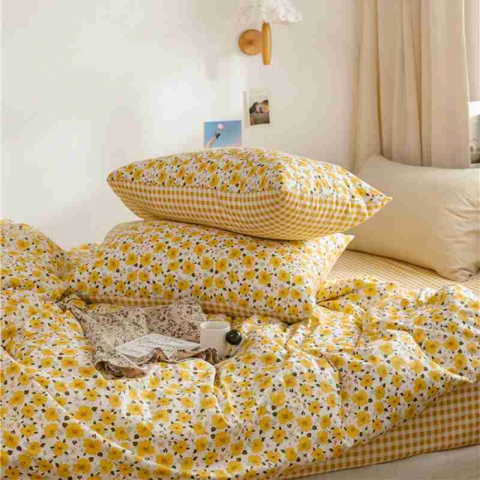 91家纺网 家纺一手货源 找家纺 棉眠 2020新款全棉小碎花13070四件套 希薇亚