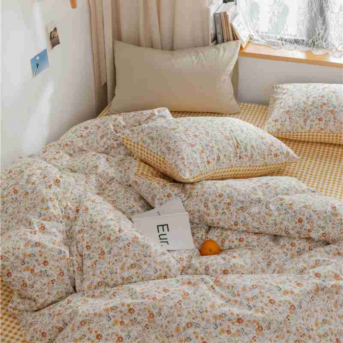 91家纺网 家纺一手货源 找家纺 棉眠 2020新款全棉小碎花13070四件套 夏花