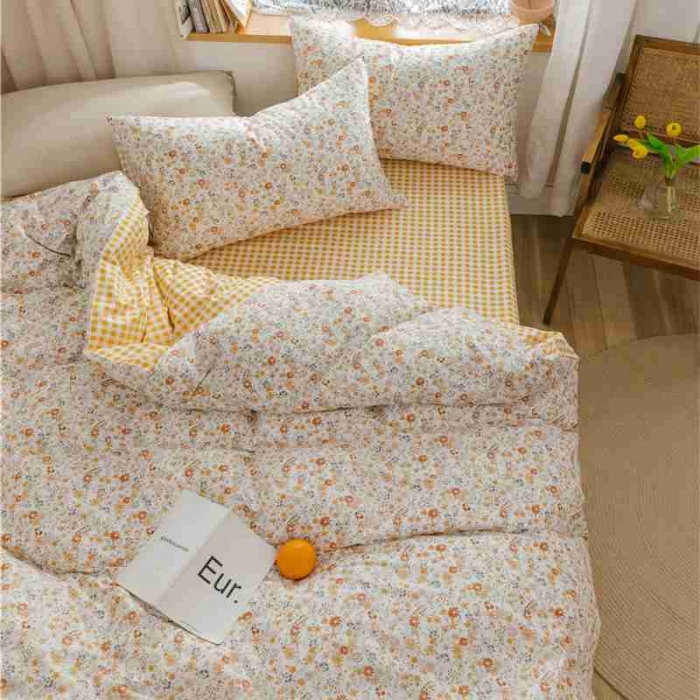 91家纺网 家纺一手货源 找家纺 棉眠 2020新款全棉小碎花13070四件套 夏花