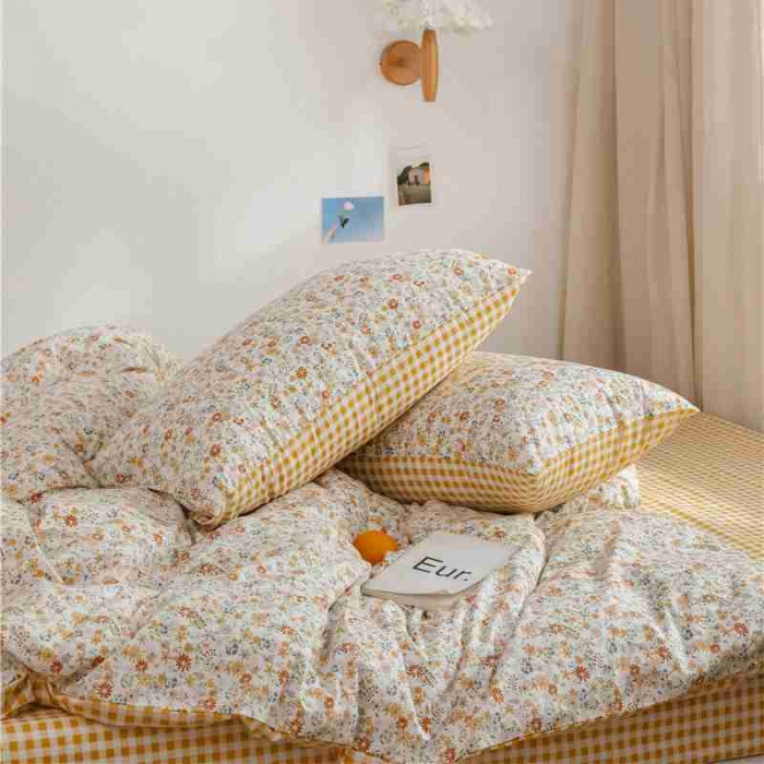 91家纺网 家纺一手货源 找家纺 棉眠 2020新款全棉小碎花13070四件套 夏花