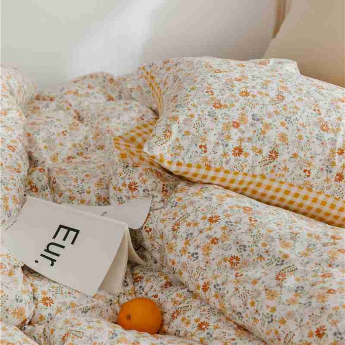 91家纺网 家纺一手货源 找家纺 棉眠 2020新款全棉小碎花13070四件套 夏花