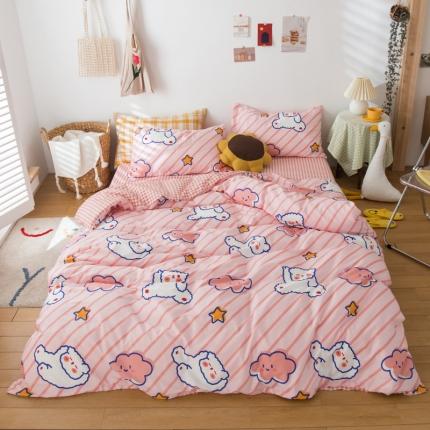 91家纺网 家纺一手货源 找家纺 （总）桃子家居家居2020新款13372纯棉元气少女系四件套