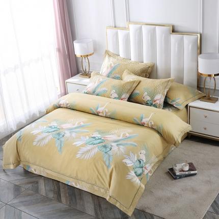 91家纺网 家纺一手货源 找家纺 （总）OL 2021新款13372全棉床盖夹棉活性印染单被套