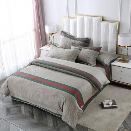 91家纺网 家纺一手货源 找家纺 （总）OL 2021新款13372全棉床盖夹棉活性印染单被套