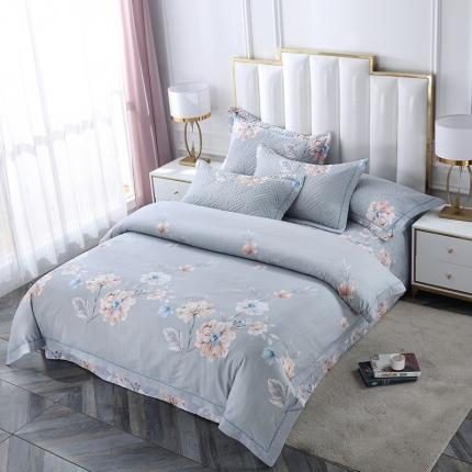 91家纺网 家纺一手货源 找家纺 （总）OL 2021新款13372全棉床盖夹棉活性印染单被套