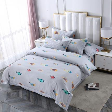 91家纺网 家纺一手货源 找家纺 （总）OL 2021新款13372全棉床盖夹棉活性印染单被套