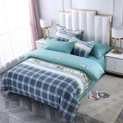 91家纺网 家纺一手货源 找家纺 （总）OL 2021新款13372全棉床盖夹棉活性印染单被套