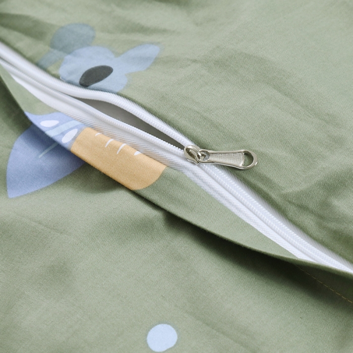 91家纺网 家纺一手货源 找家纺 OL 2021新款13372全棉床盖夹棉活性印染单被套 花蕾-绿