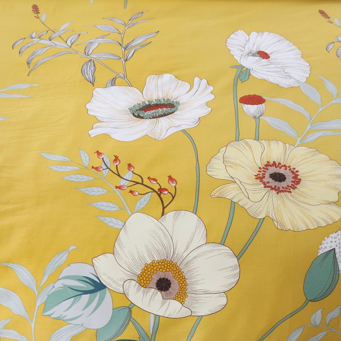 91家纺网 家纺一手货源 找家纺 OL 2021新款13372全棉床盖夹棉活性印染单被套 麦田印画