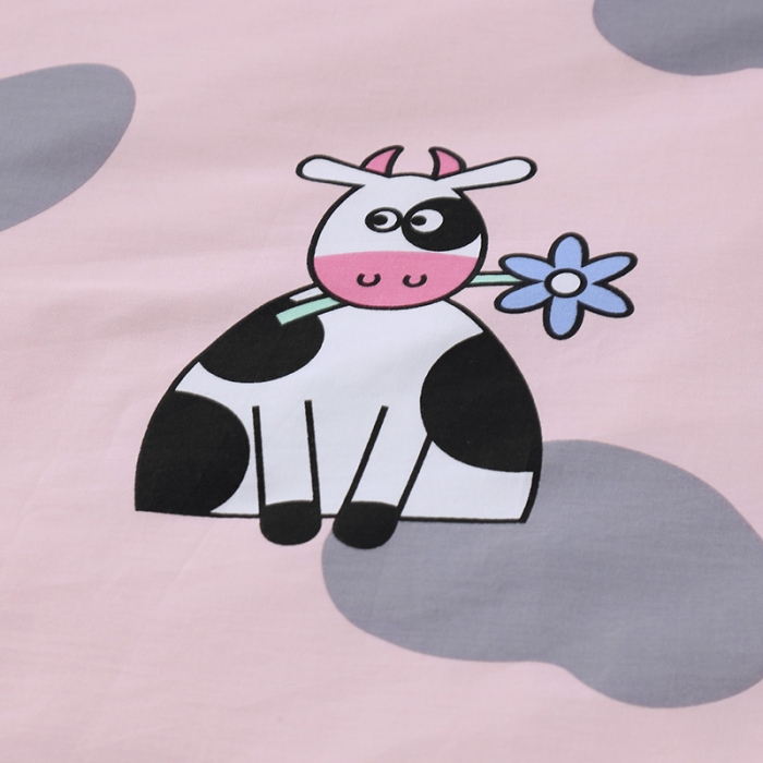 91家纺网 家纺一手货源 找家纺 OL 2021新款13372全棉床盖夹棉活性印染单被套 网红小妞-粉