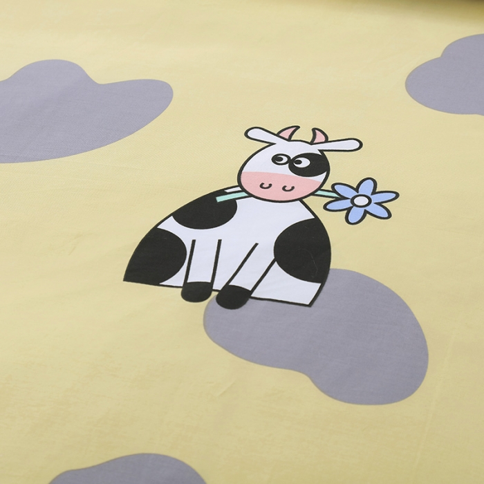 91家纺网 家纺一手货源 找家纺 OL 2021新款13372全棉床盖夹棉活性印染单被套 网红小妞-黄