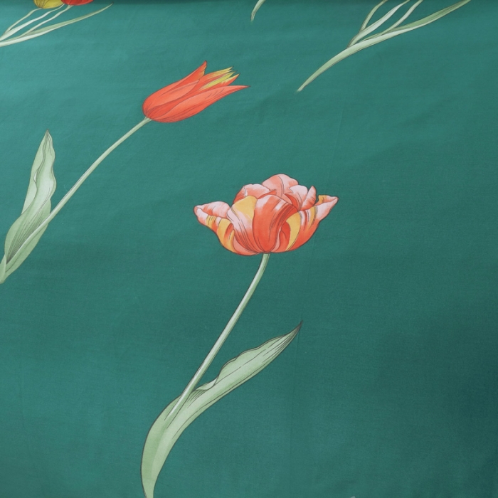 91家纺网 家纺一手货源 找家纺 OL 2021新款13372全棉床盖夹棉活性印染单被套 郁金香