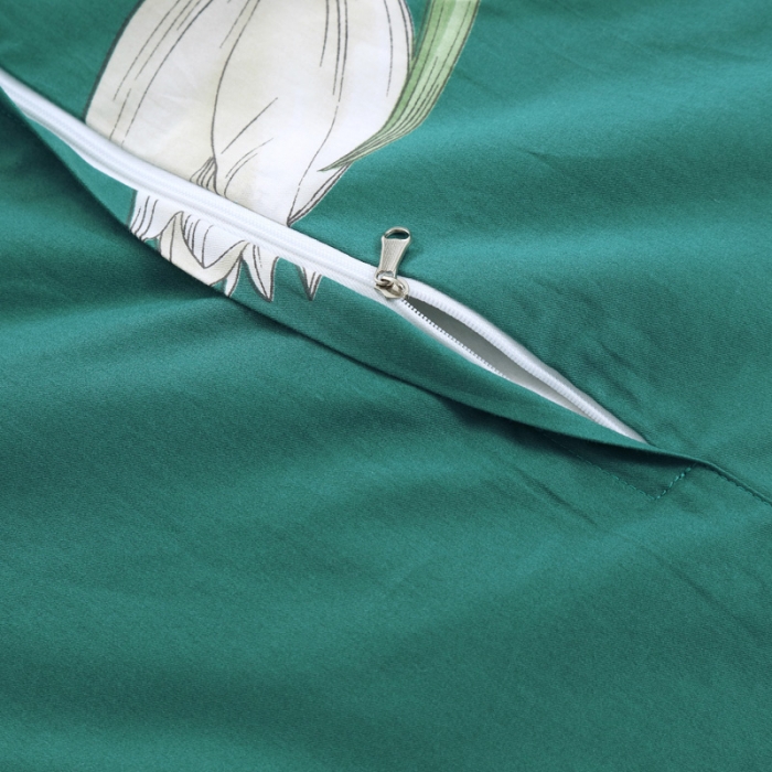 91家纺网 家纺一手货源 找家纺 OL 2021新款13372全棉床盖夹棉活性印染单被套 郁金香