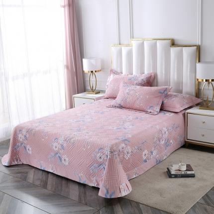 OL 2021新款13372全棉夹棉活性印染单品床盖 春晓-梦