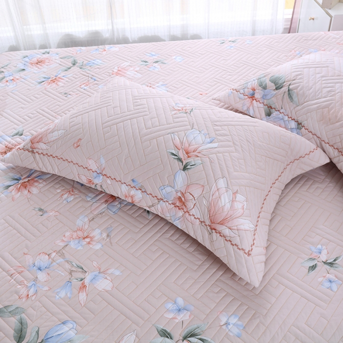 91家纺网 家纺一手货源 找家纺 OL 2021新款13372全棉夹棉活性印染单品枕套 出水芙蓉