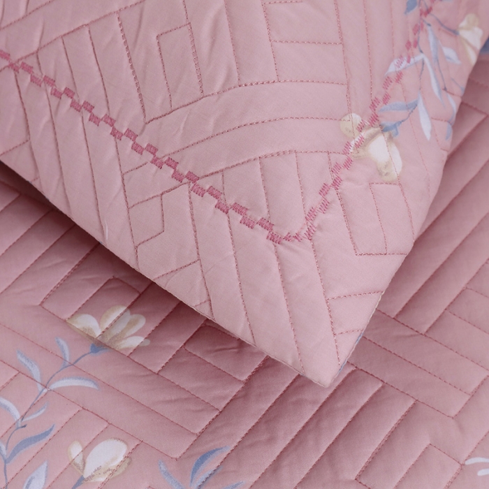 91家纺网 家纺一手货源 找家纺 OL 2021新款13372全棉夹棉活性印染单品枕套 春晓-梦