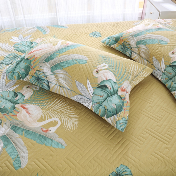 91家纺网 家纺一手货源 找家纺 OL 2021新款13372全棉夹棉活性印染单品枕套 丛林野奢